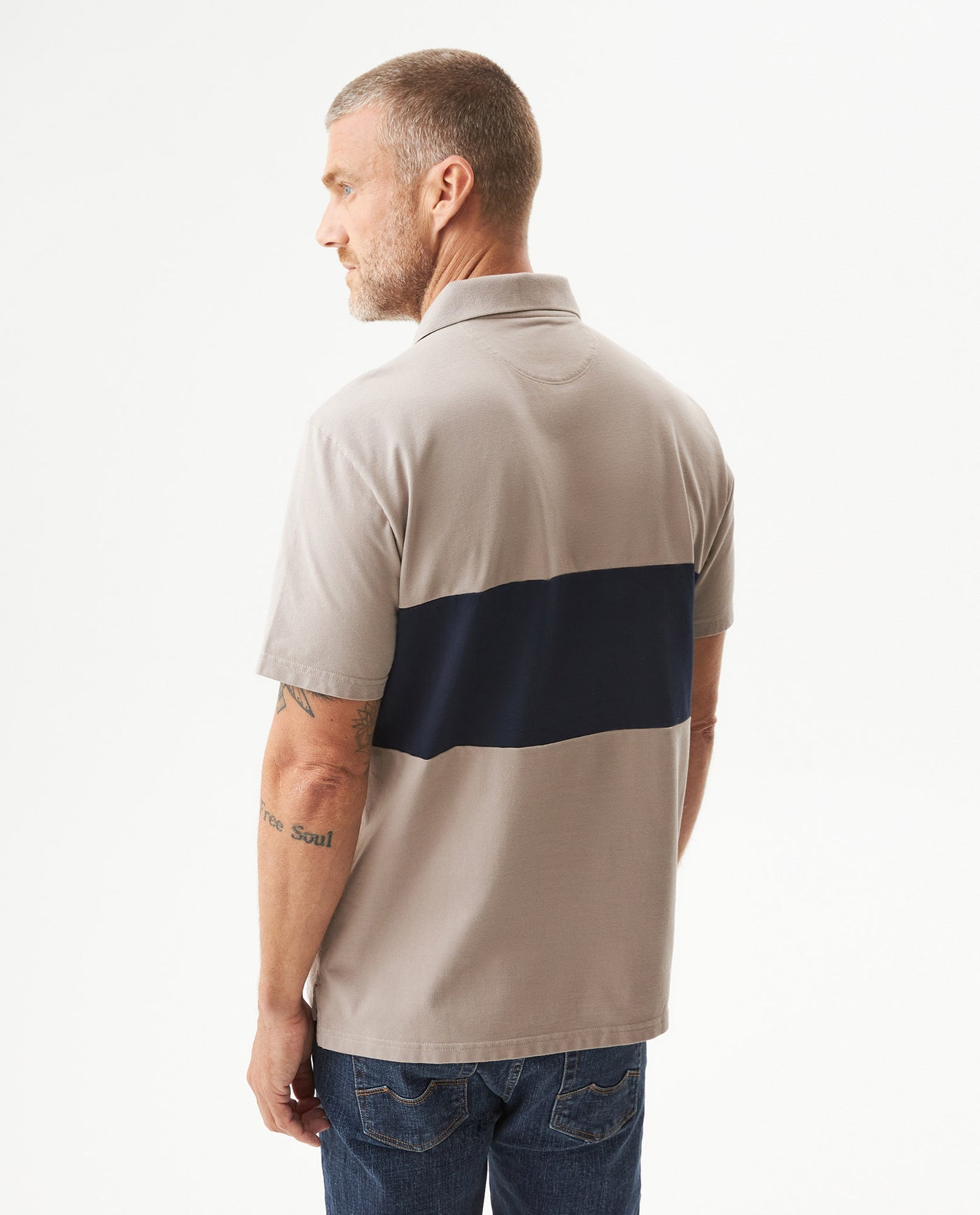 Men's Relaxed Fit Short Sleeve Polo Shirt in Cotton Stretch Blend, Harborline 609G007 - 5