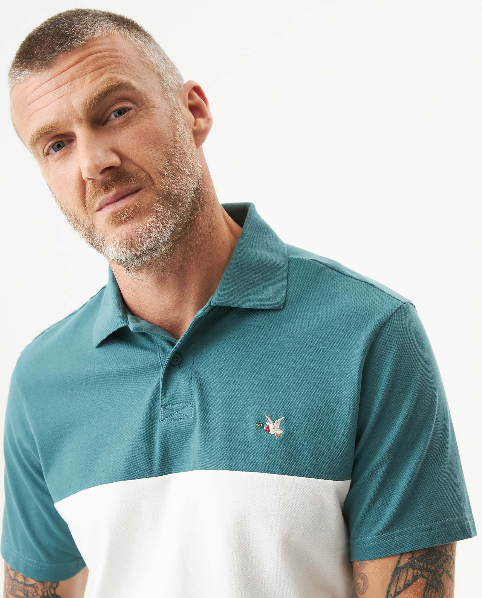 Men's Relaxed Fit Short Sleeve Polo Shirt in Cotton Stretch Blend, Harborline 609G007 - 4