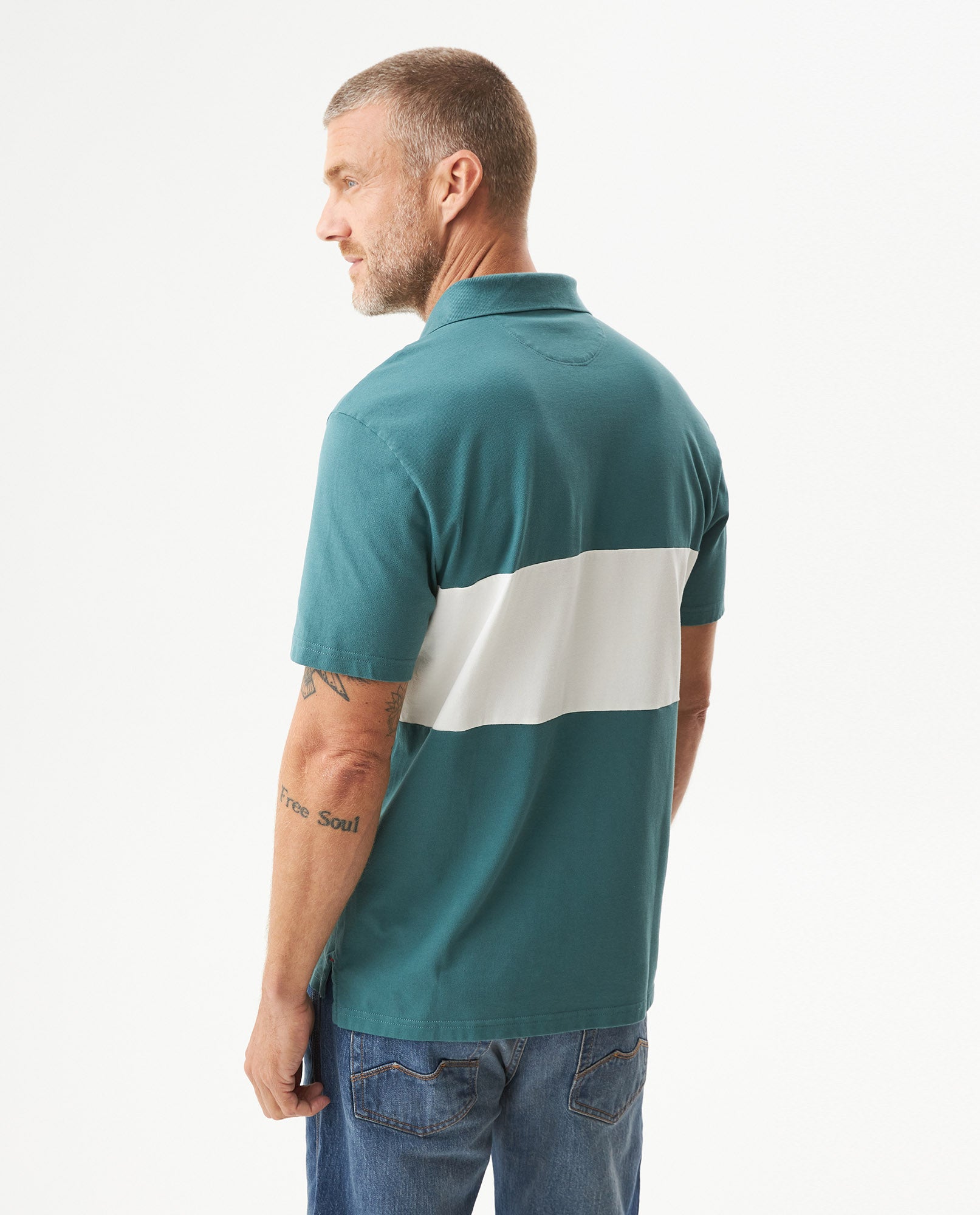 Men's Relaxed Fit Short Sleeve Polo Shirt in Cotton Stretch Blend, Harborline 609G007 - 5