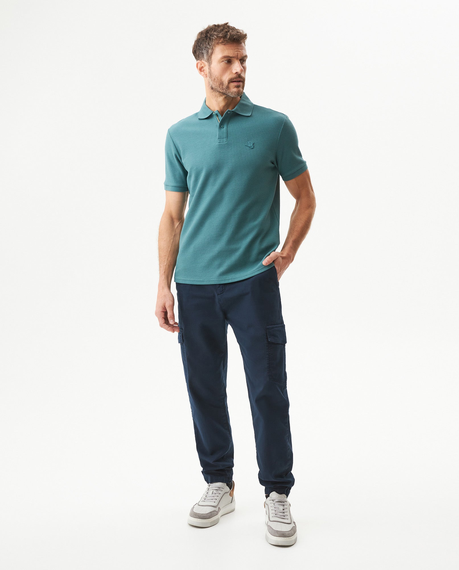Men's Slim Fit Polo Shirt in Cotton, Maritime 609G008 - 3