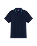 Men's Relaxed Fit Short Sleeve Polo Shirt in Cotton Stretch Blend, Nautical 609G009 - 2