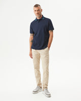 Men's Relaxed Fit Short Sleeve Polo Shirt in Cotton Stretch Blend, Nautical 609G009 - 3