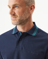 Men's Relaxed Fit Short Sleeve Polo Shirt in Cotton Stretch Blend, Nautical 609G009 - 4