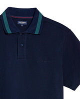 Men's Relaxed Fit Short Sleeve Polo Shirt in Cotton Stretch Blend, Nautical 609G009 - 7