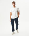 Men's Relaxed Fit Short Sleeve Polo Shirt in Cotton Stretch Blend, Nautical 609G009 - 3