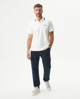 Men's Relaxed Fit Short Sleeve Polo Shirt in Cotton Stretch Blend, Nautical 609G009 - 3