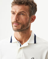 Men's Relaxed Fit Short Sleeve Polo Shirt in Cotton Stretch Blend, Nautical 609G009 - 4