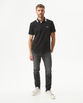 Men's Relaxed Fit Short Sleeve Polo Shirt in Cotton Stretch Blend, Nautical 609G009 - 3
