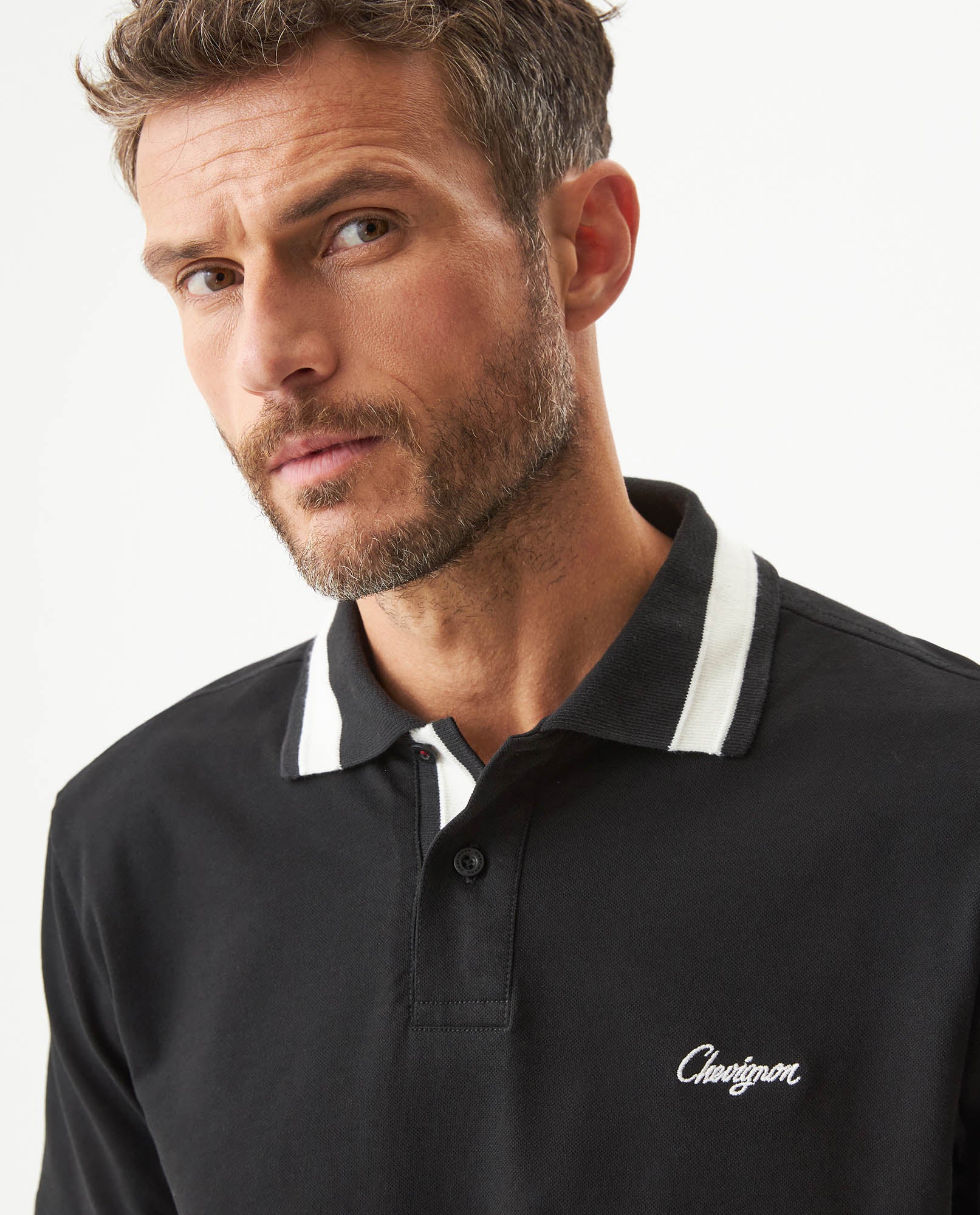 Men's Relaxed Fit Short Sleeve Polo Shirt in Cotton Stretch Blend, Nautical 609G009 - 4