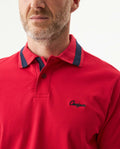 Men's Relaxed Fit Short Sleeve Polo Shirt in Cotton Stretch Blend, Nautical 609G009 - 4