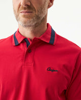 Men's Relaxed Fit Short Sleeve Polo Shirt in Cotton Stretch Blend, Nautical 609G009 - 4