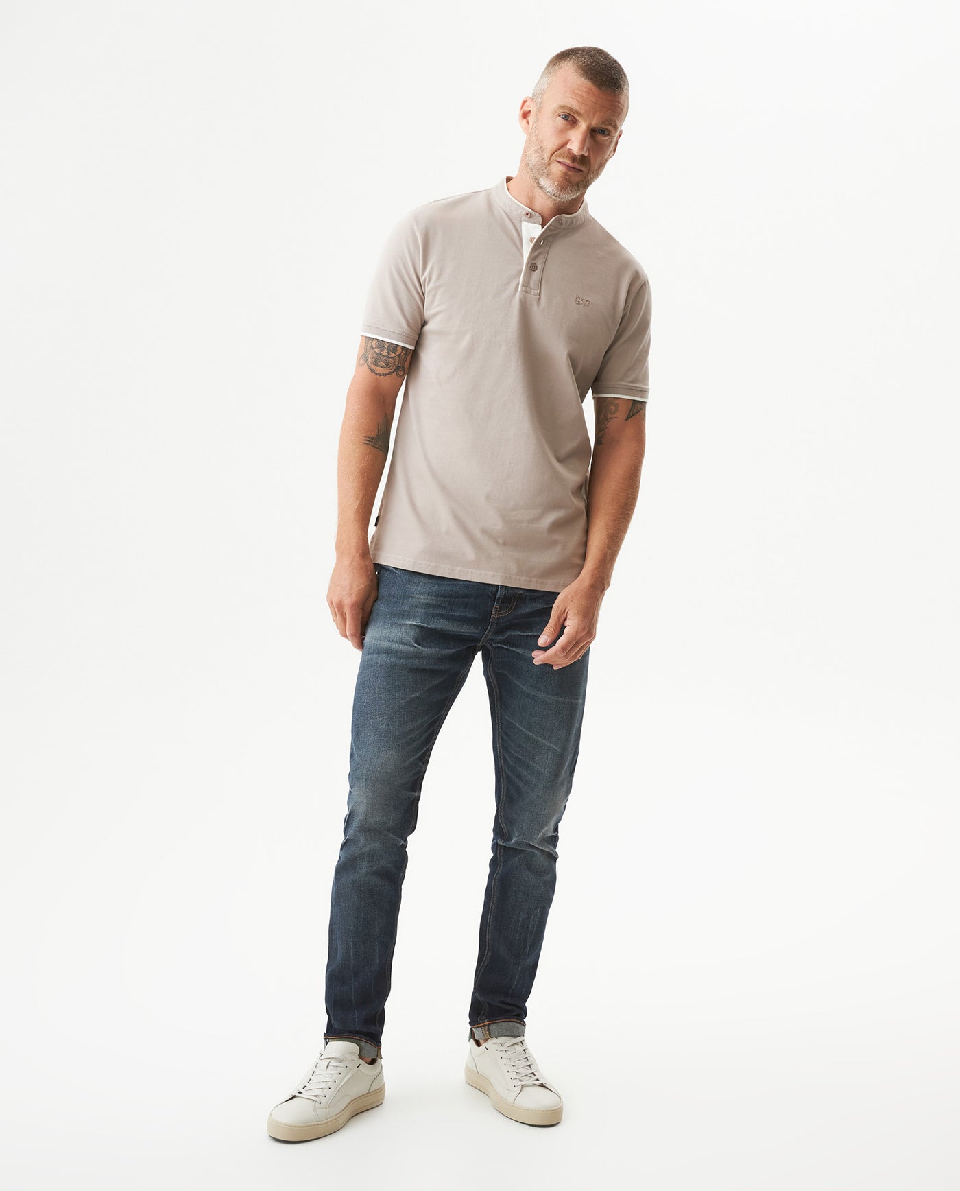 Men's Slim Fit Polo Shirt in Cotton Stretch Blend, Coastline 609G010 - 3