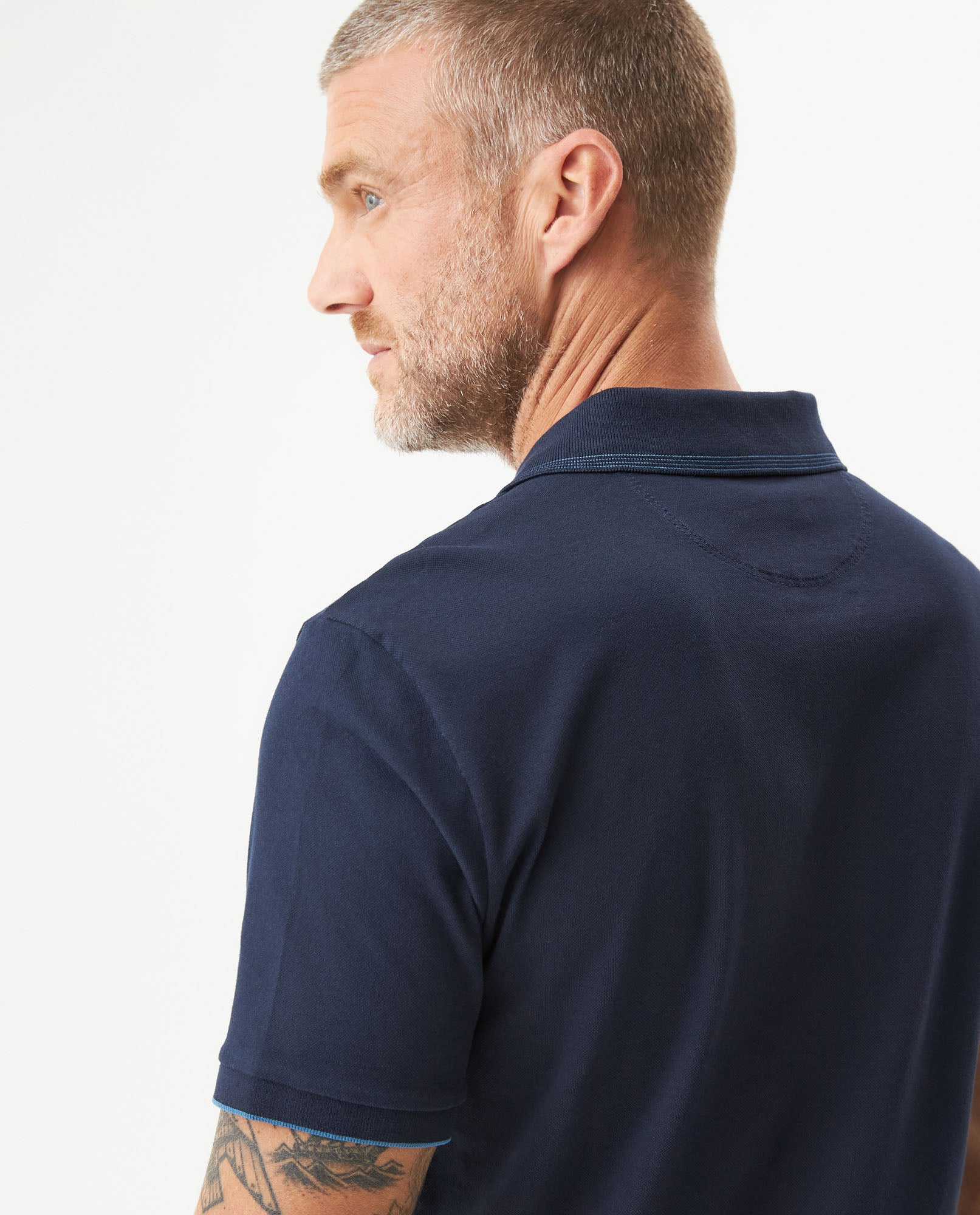 Men's Slim Fit Polo Shirt in Cotton Stretch Blend, Driftwood 609G011 - 6