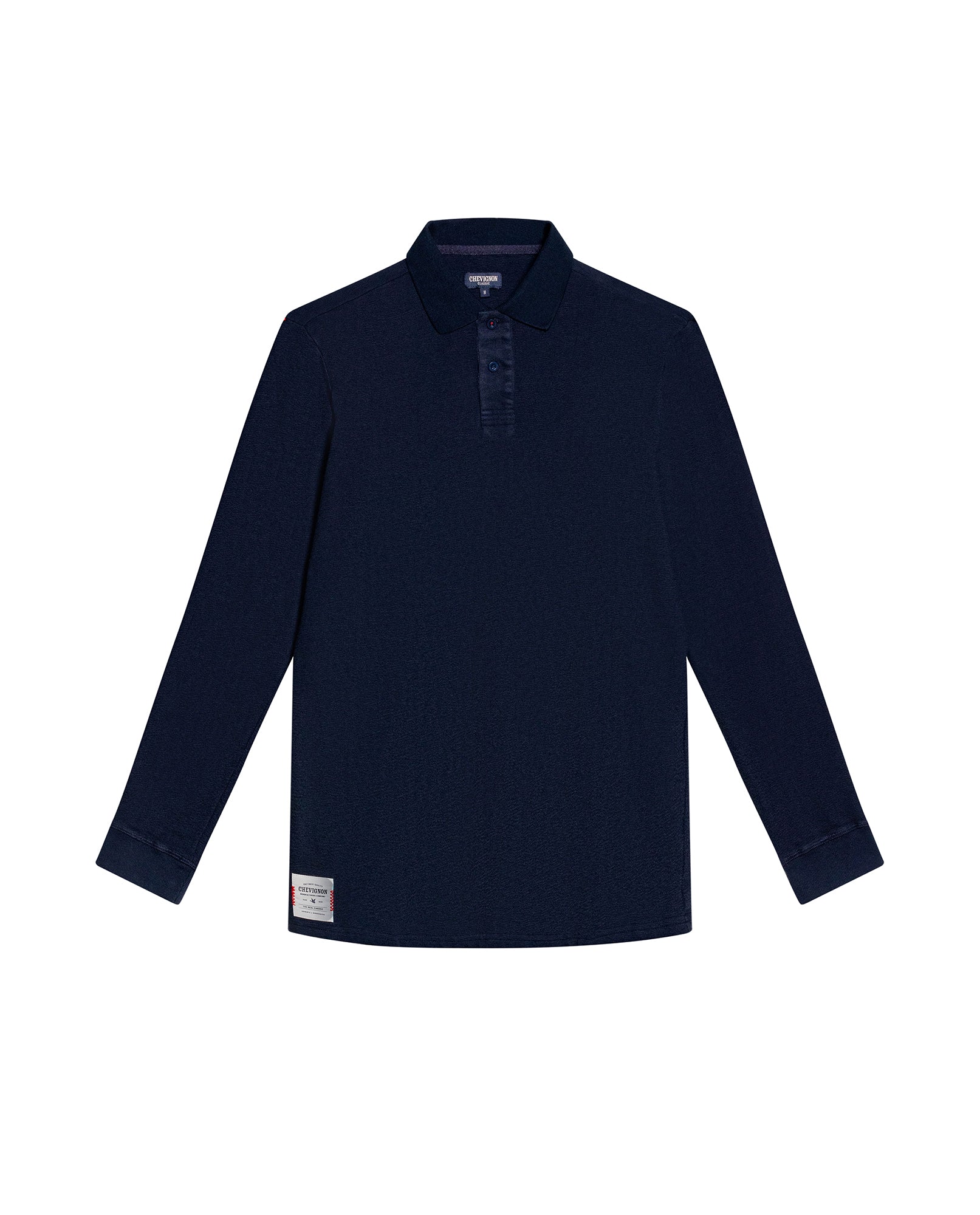 Men's Regular Fit Long Sleeve Polo Shirt in Cotton, Luminous 609G013 - 2