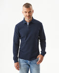 Men's Regular Fit Long Sleeve Polo Shirt in Cotton, Luminous 609G013 - 1