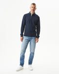 Men's Regular Fit Long Sleeve Polo Shirt in Cotton, Luminous 609G013 - 3