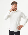 Men's Regular Fit Long Sleeve Polo Shirt in Cotton, Luminous 609G013 - 1