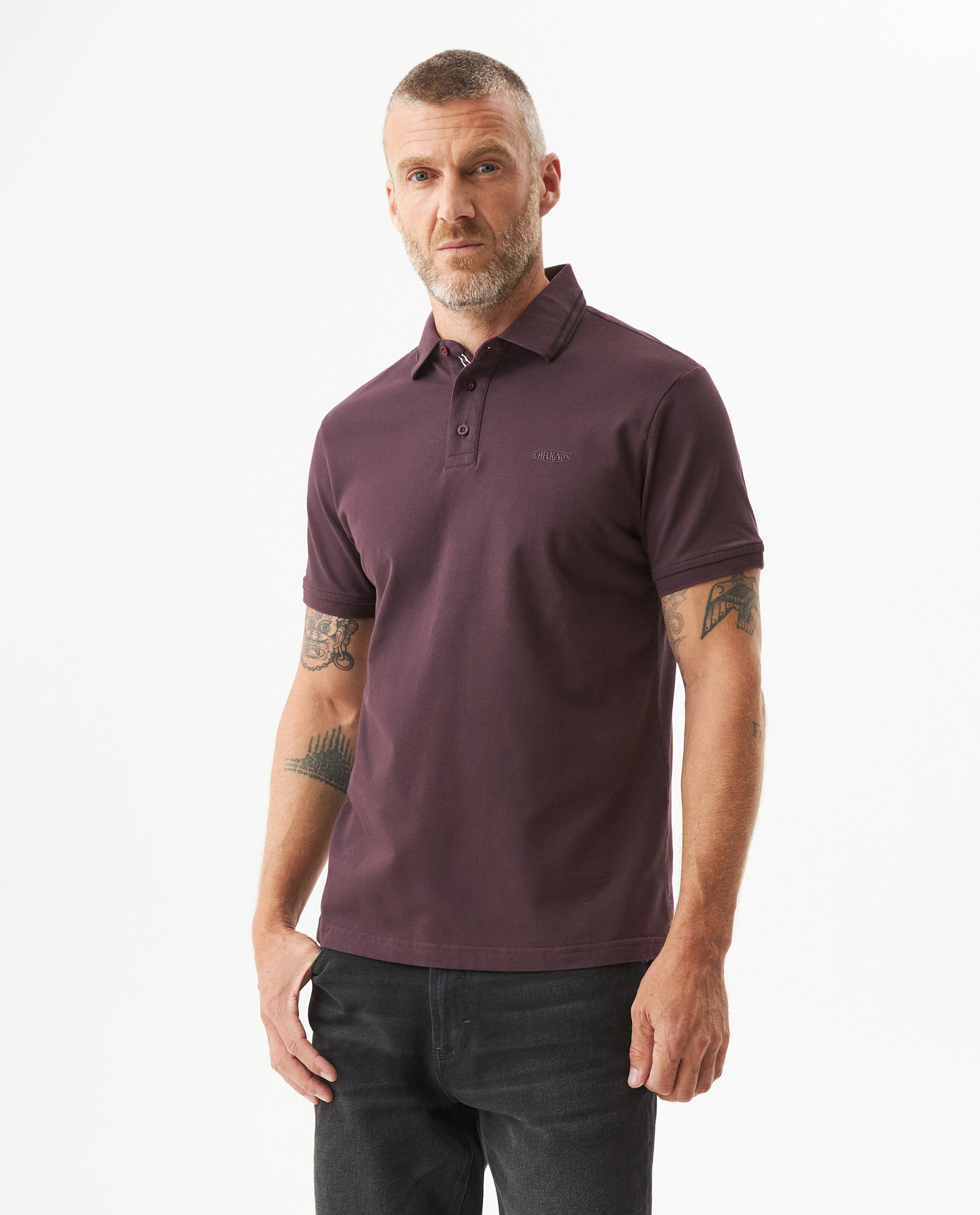 Men's Slim Fit Polo Shirt in Cotton Stretch Blend, Field 609G014 - 1