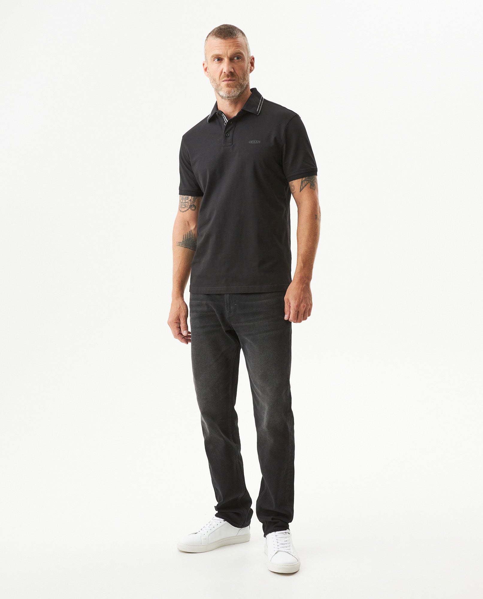 Men's Slim Fit Polo Shirt in Cotton Stretch Blend, Field 609G014 - 3