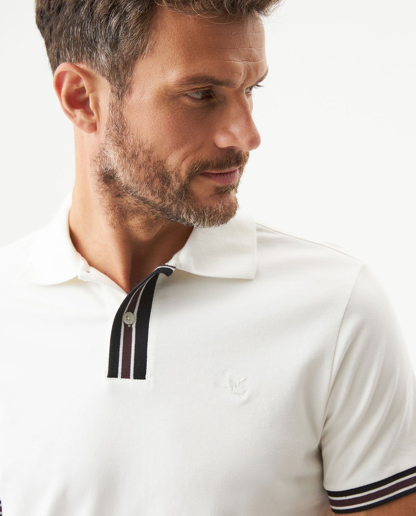 Men's Slim Fit Polo Shirt in Cotton Stretch Blend, Tide 609G015 - 4