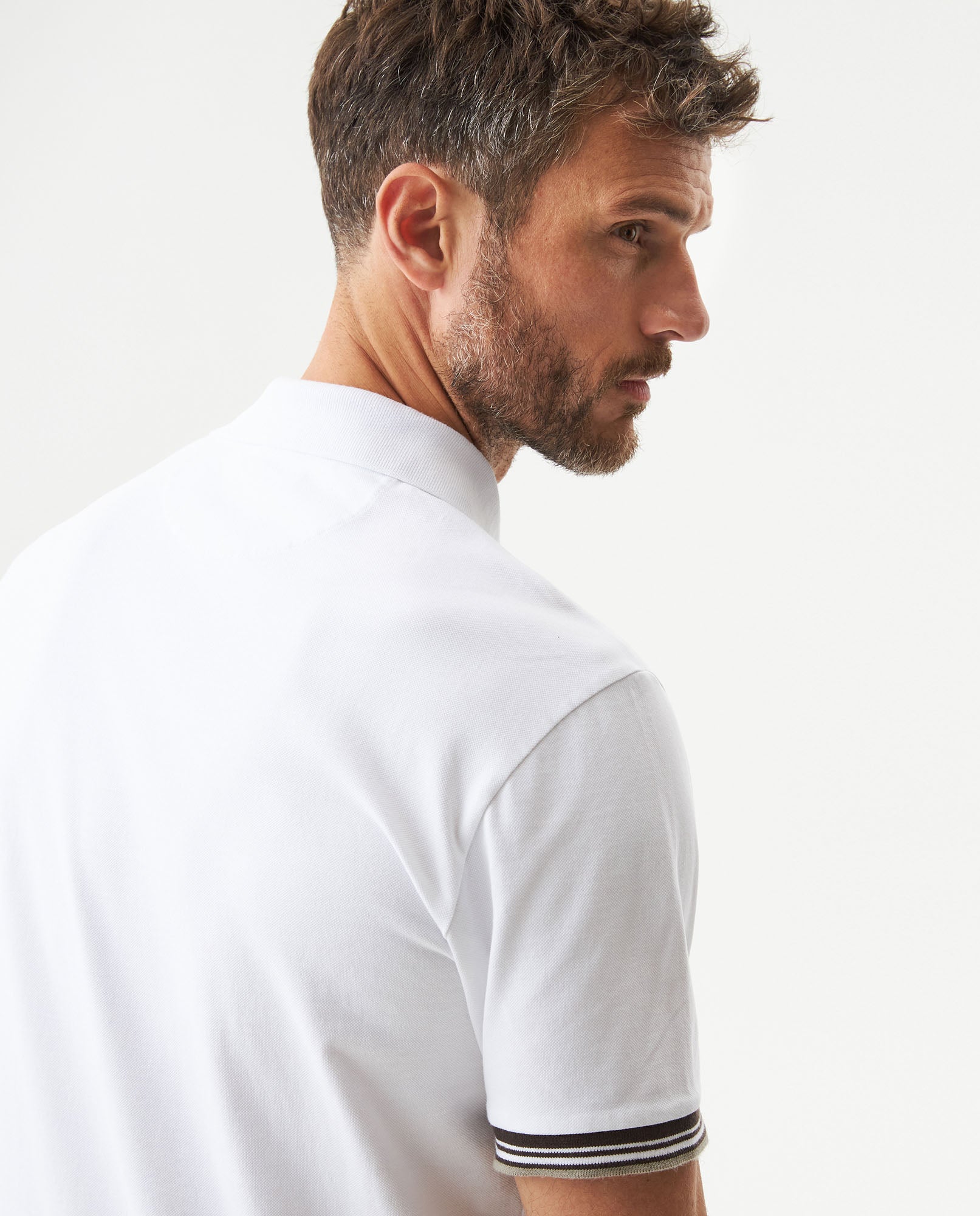 Men's Slim Fit Polo Shirt in Cotton Stretch Blend, Gallery - 6