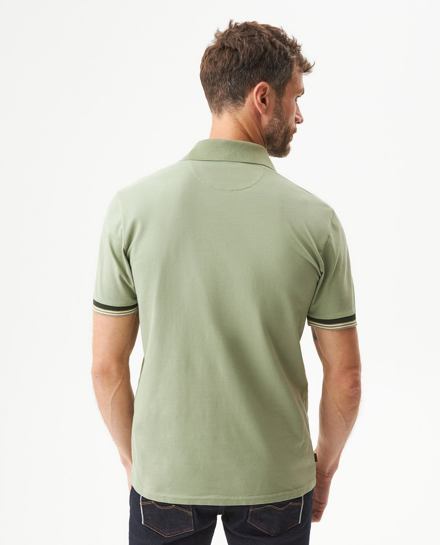 Men's Slim Fit Polo Shirt in Cotton Stretch Blend, Gallery - 5