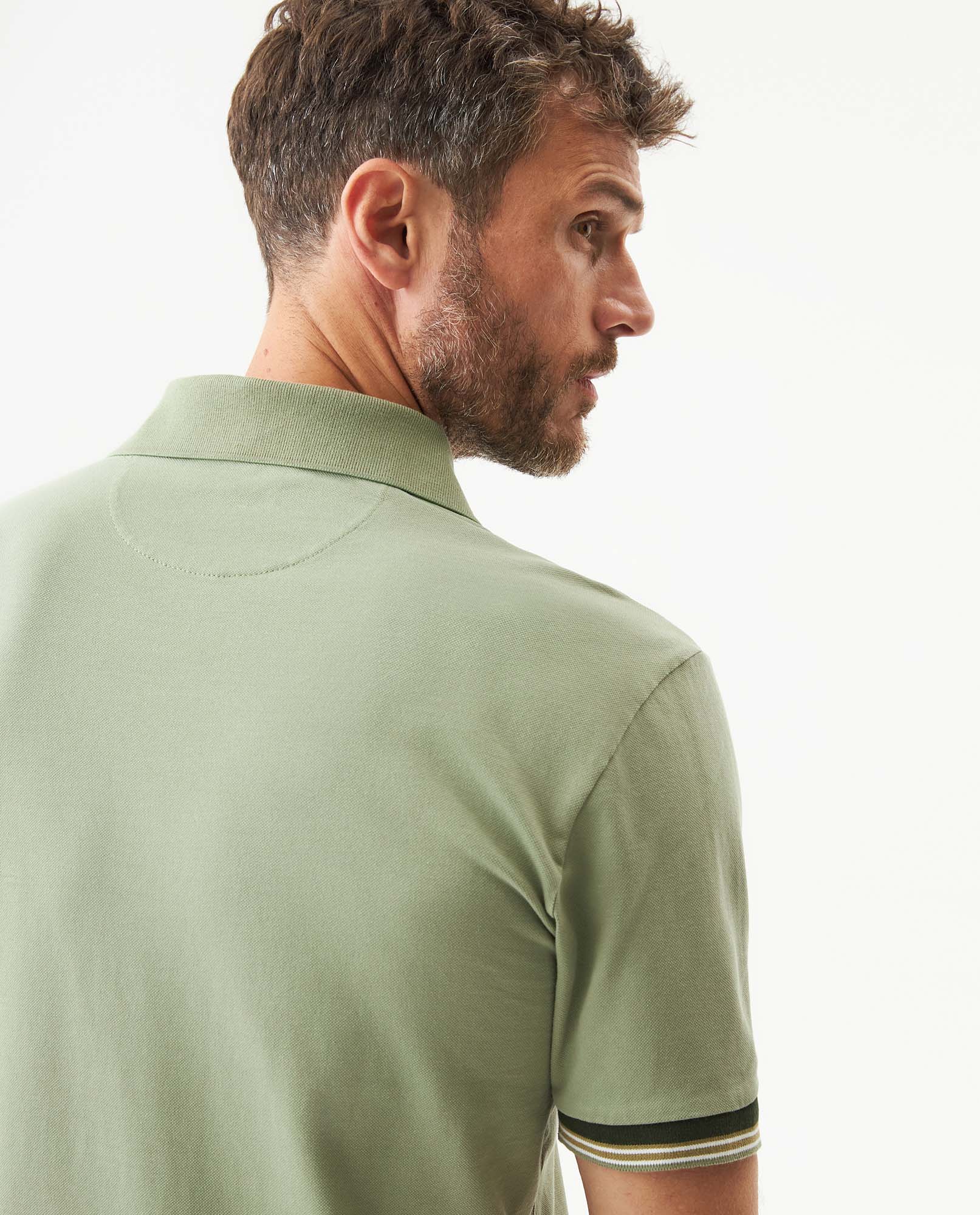 Men's Slim Fit Polo Shirt in Cotton Stretch Blend, Gallery - 6
