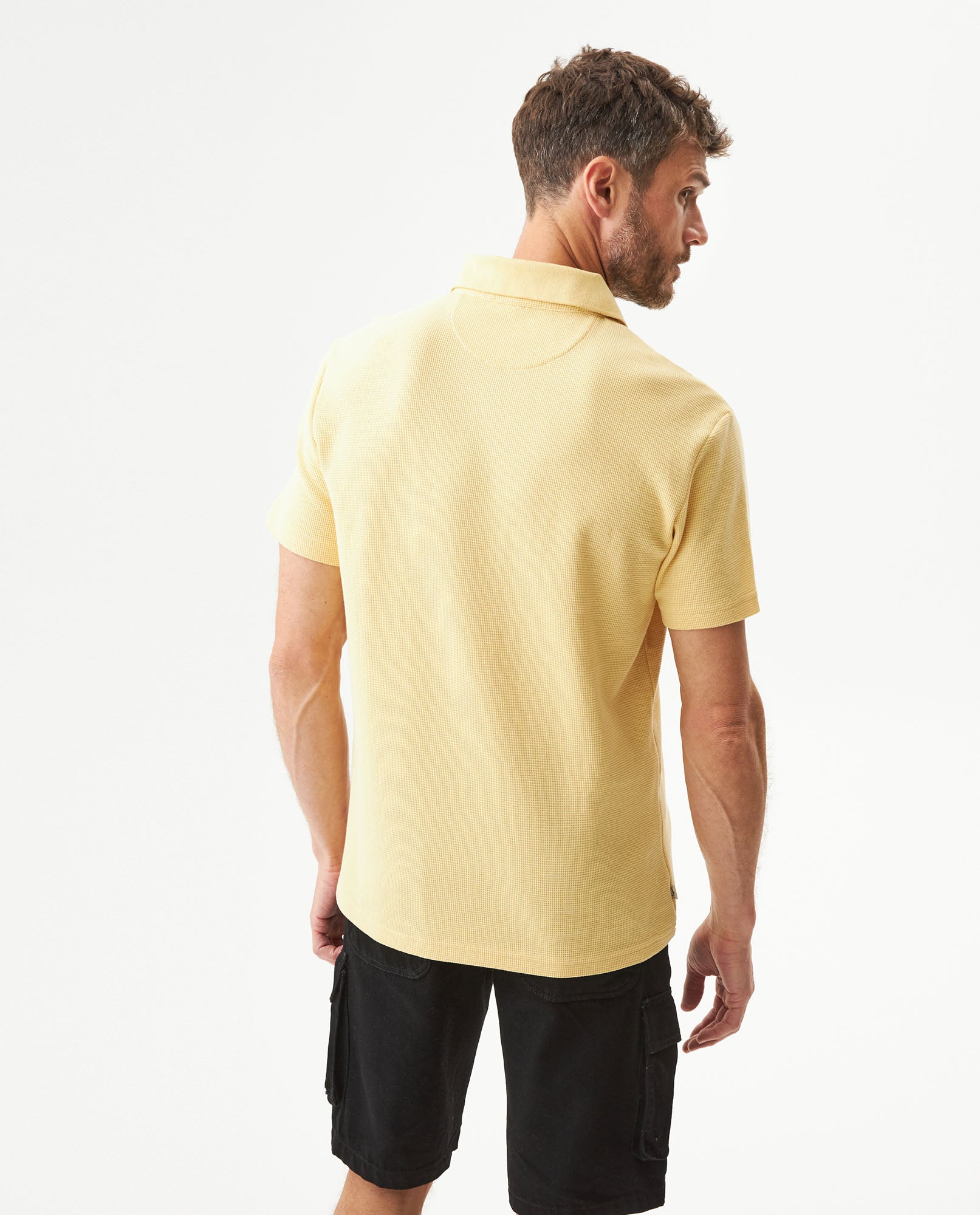 Men's Relaxed Fit Short Sleeve Polo Shirt in Cotton-Polyester Blend, Shine - 5