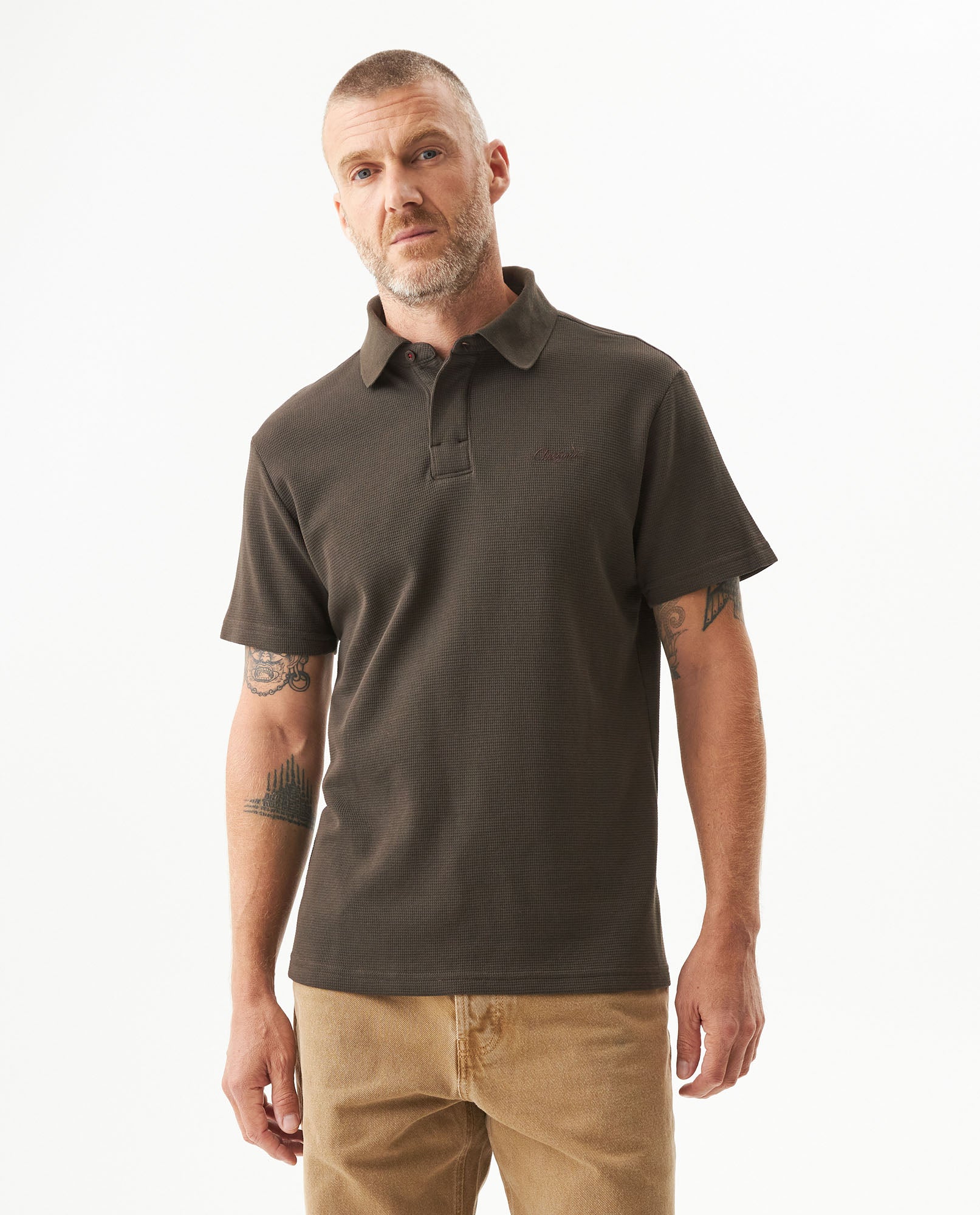 Men's Relaxed Fit Short Sleeve Polo Shirt in Cotton-Polyester Blend, Shine - 2