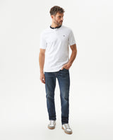 Men's Slim Fit Mandarin Collar Polo Shirt in Cotton Stretch Blend, Festive - 3