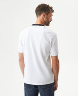 Men's Slim Fit Mandarin Collar Polo Shirt in Cotton Stretch Blend, Festive - 5