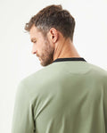 Men's Slim Fit Mandarin Collar Polo Shirt in Cotton Stretch Blend, Festive - 6