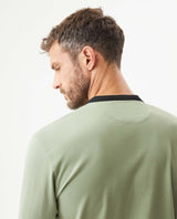 Men's Slim Fit Mandarin Collar Polo Shirt in Cotton Stretch Blend, Festive - 6
