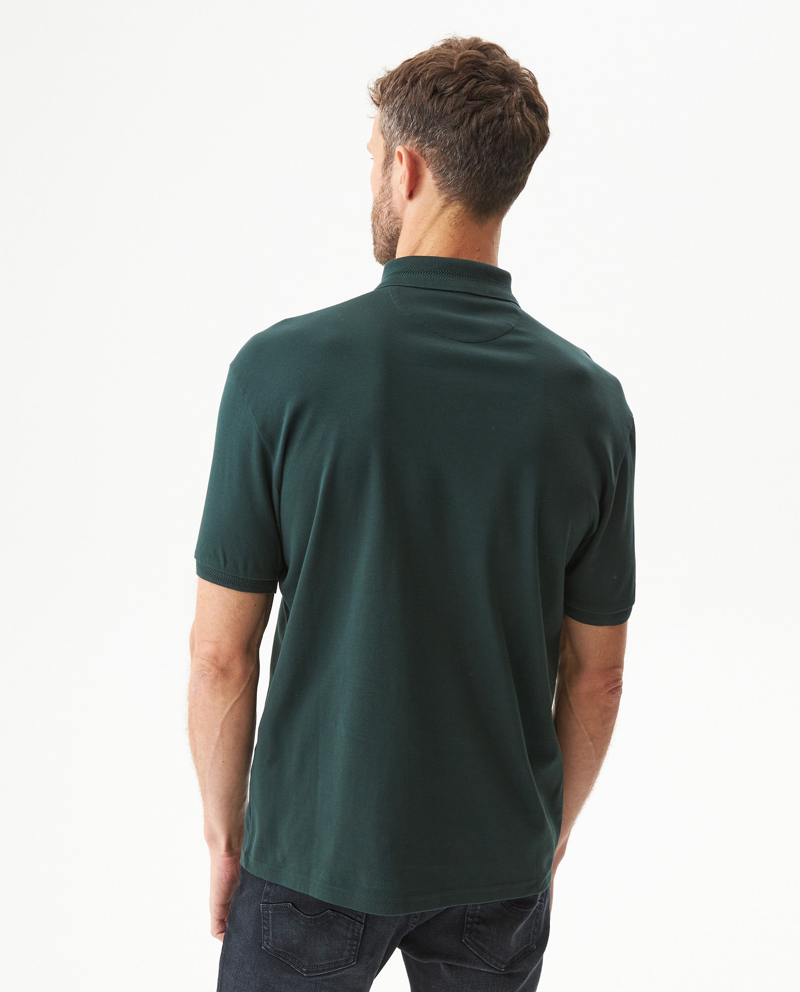 Men's Regular Fit Short Sleeve Polo Shirt in Cotton, Moonlight - 5