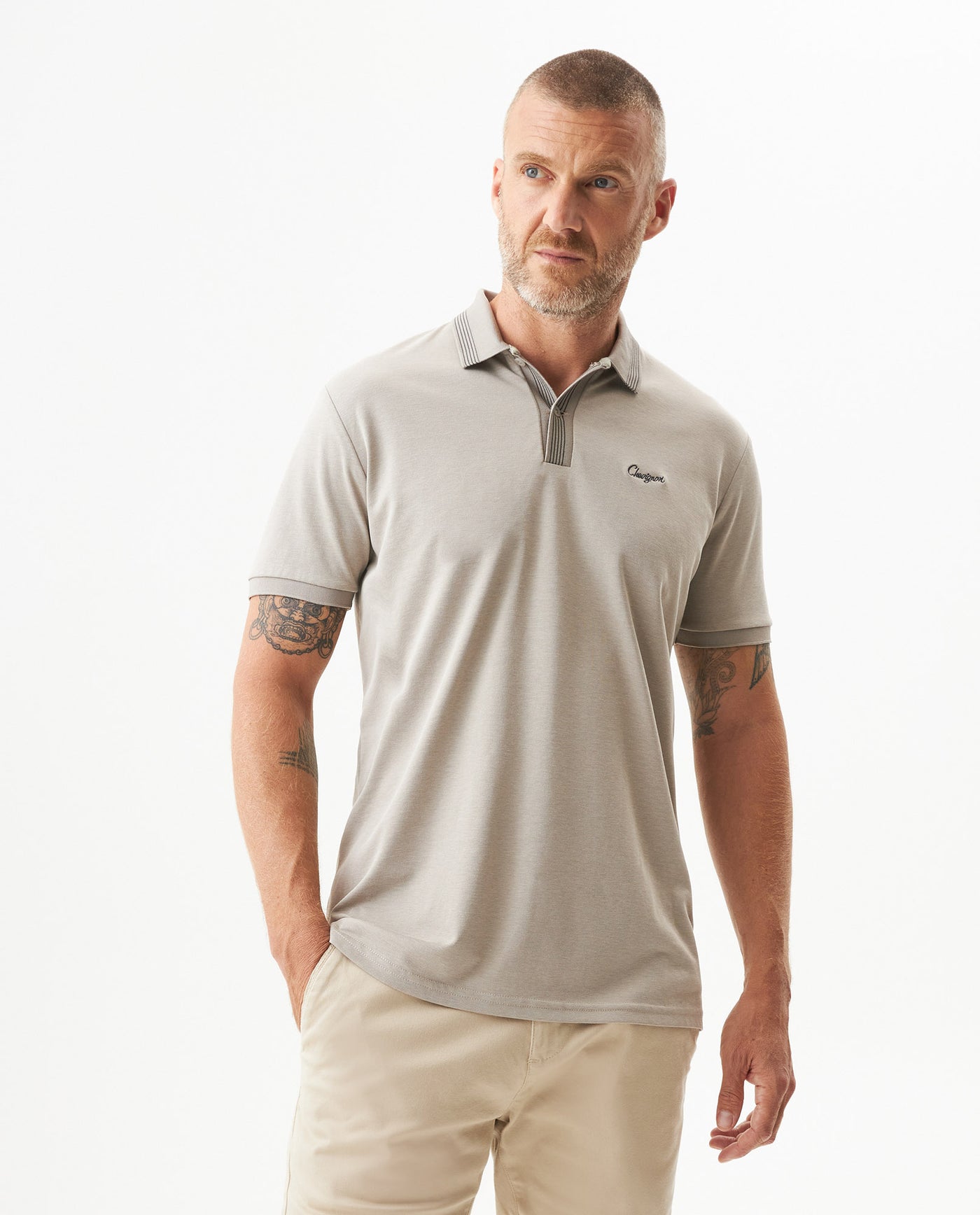 Men's Polo Shirt - Beige 609G024 - 1