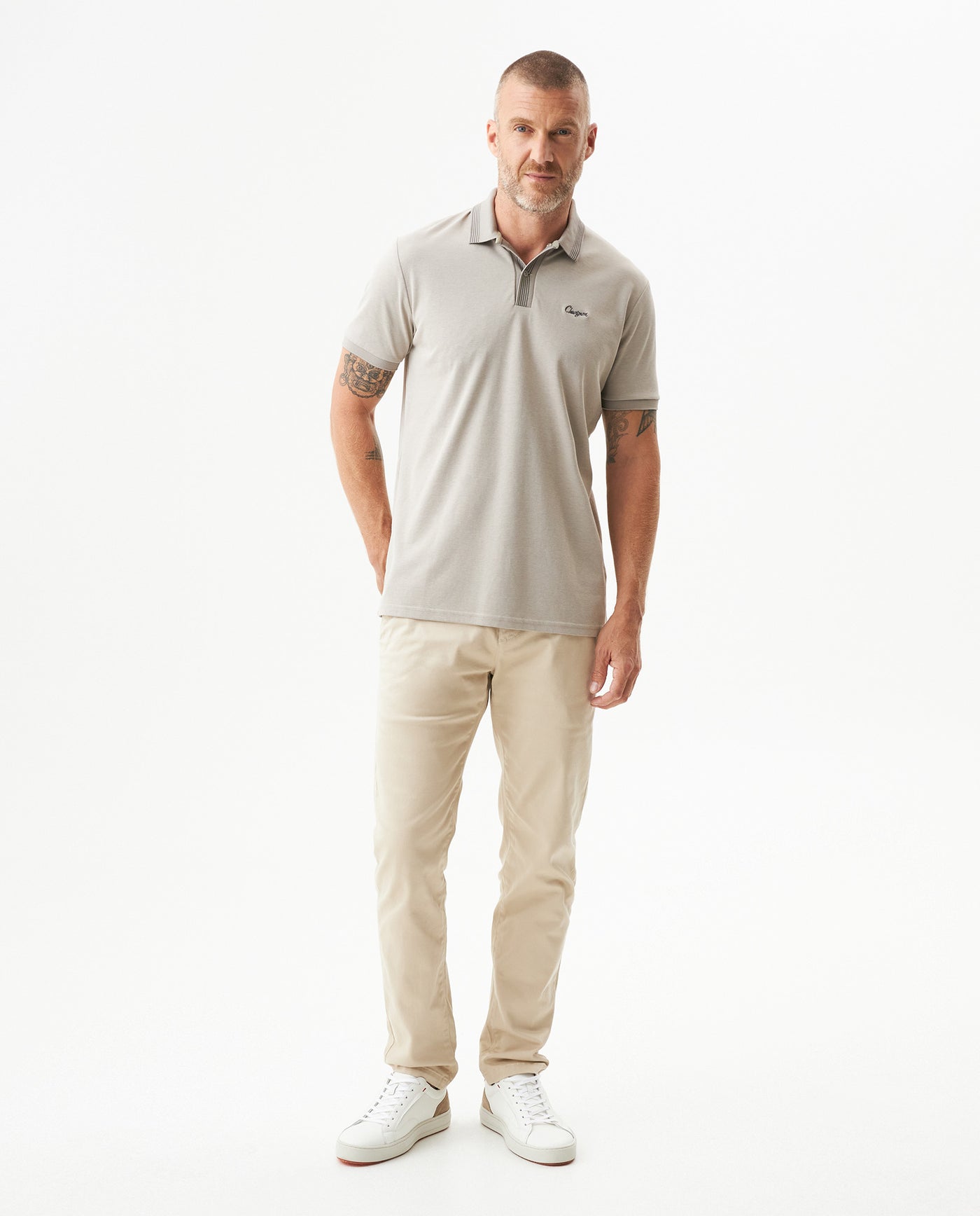 Men's Polo Shirt - Beige 609G024 - 3