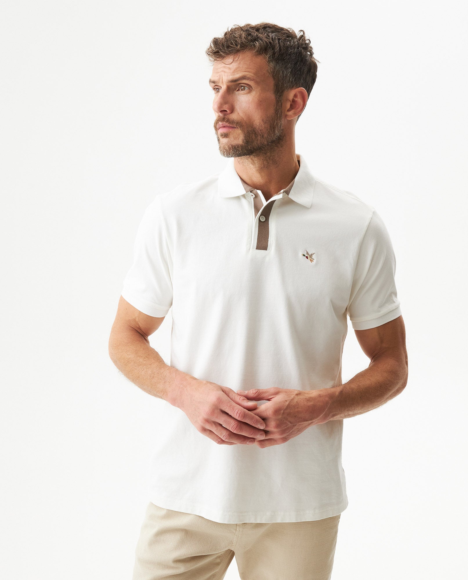 Camiseta Tipo Polo para Hombre - Raw 63_609G028_CRU110606_0