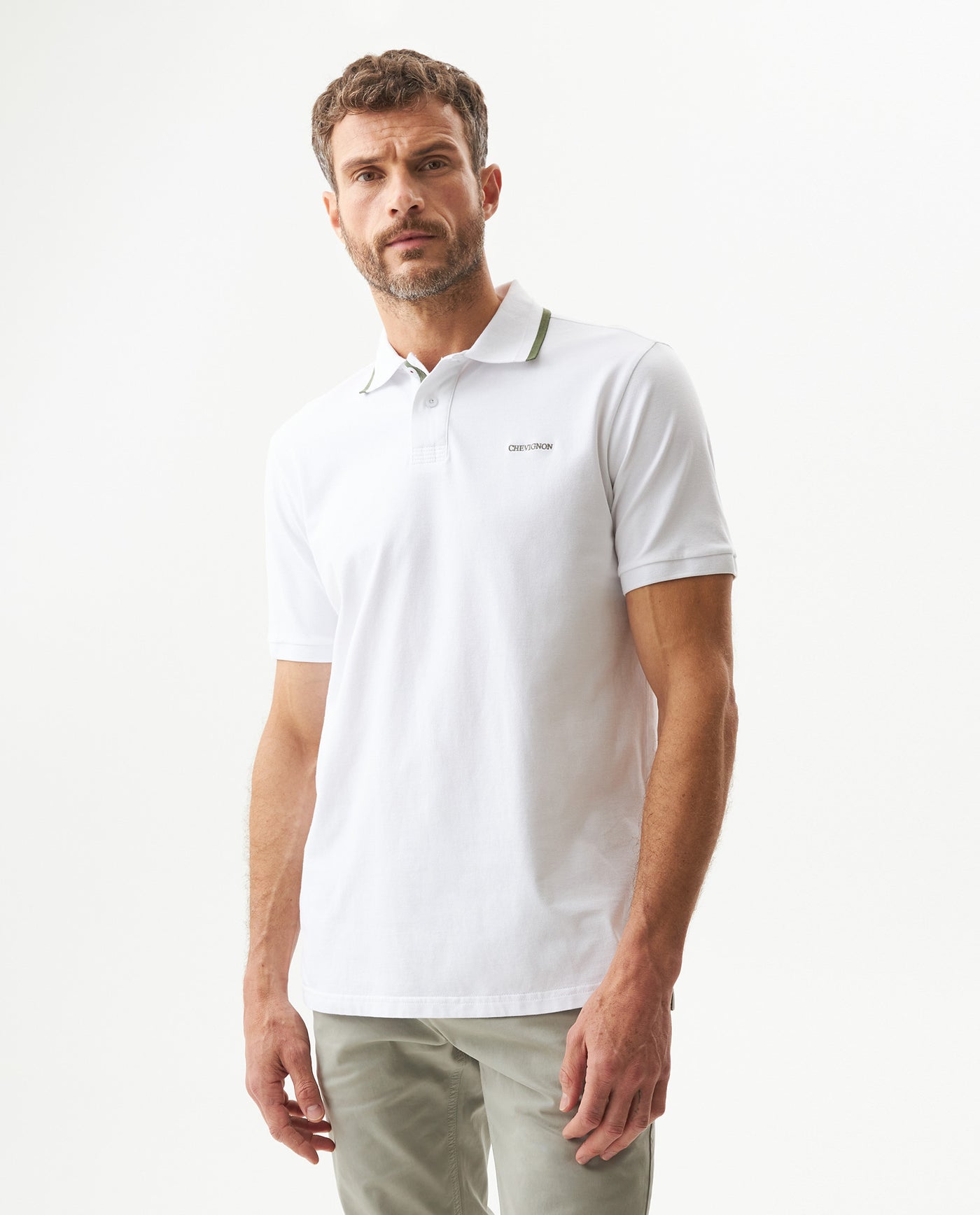 Men's Relaxed Fit Short Sleeve Polo Shirt in Cotton Stretch Blend, Aurora - 2