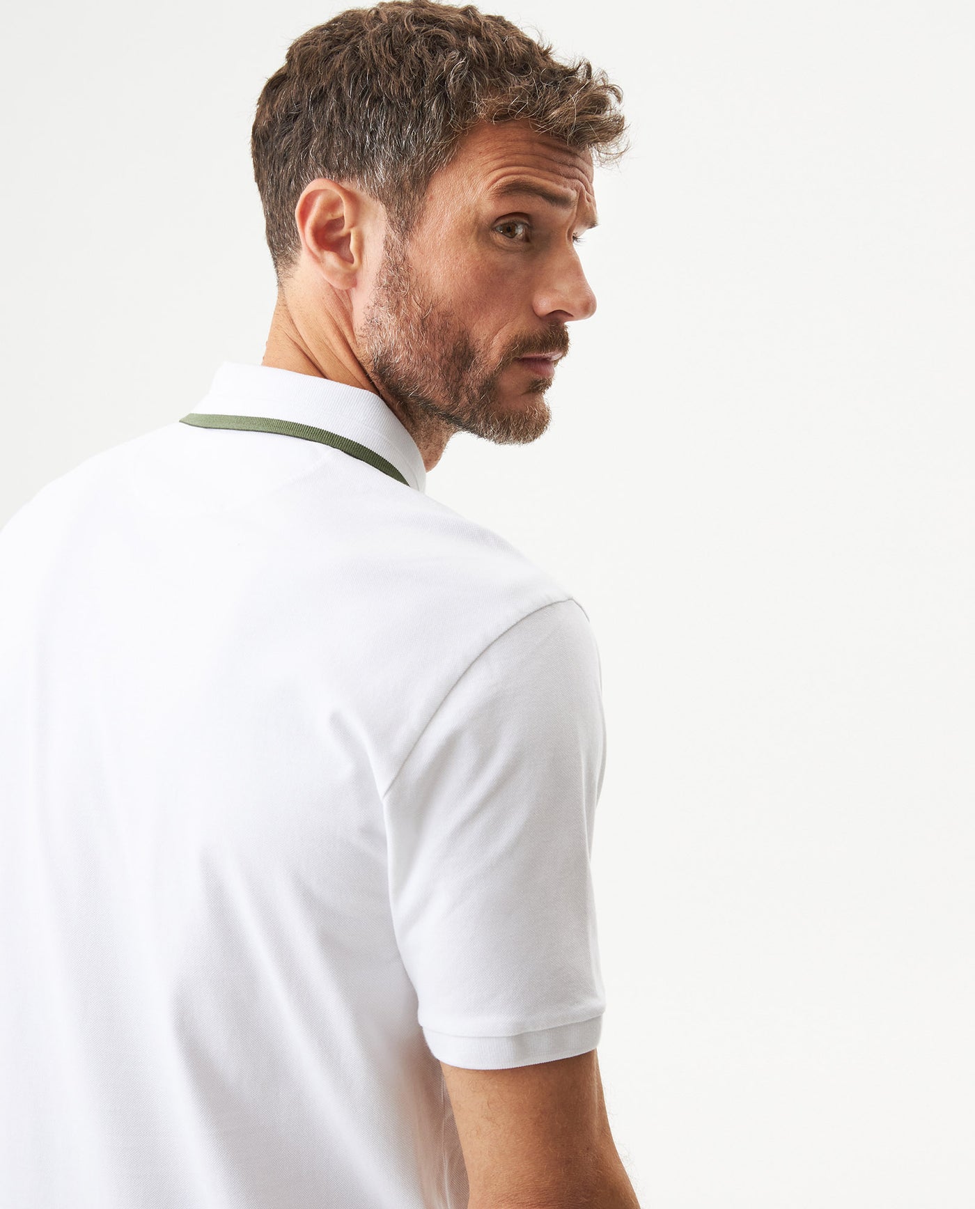 Men's Relaxed Fit Short Sleeve Polo Shirt in Cotton Stretch Blend, Aurora - 6