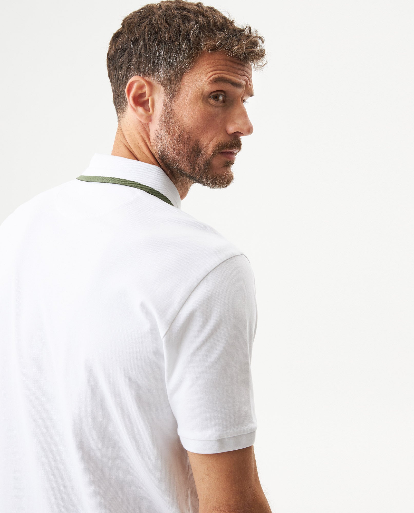 Men's Relaxed Fit Short Sleeve Polo Shirt in Cotton Stretch Blend, Aurora - 6