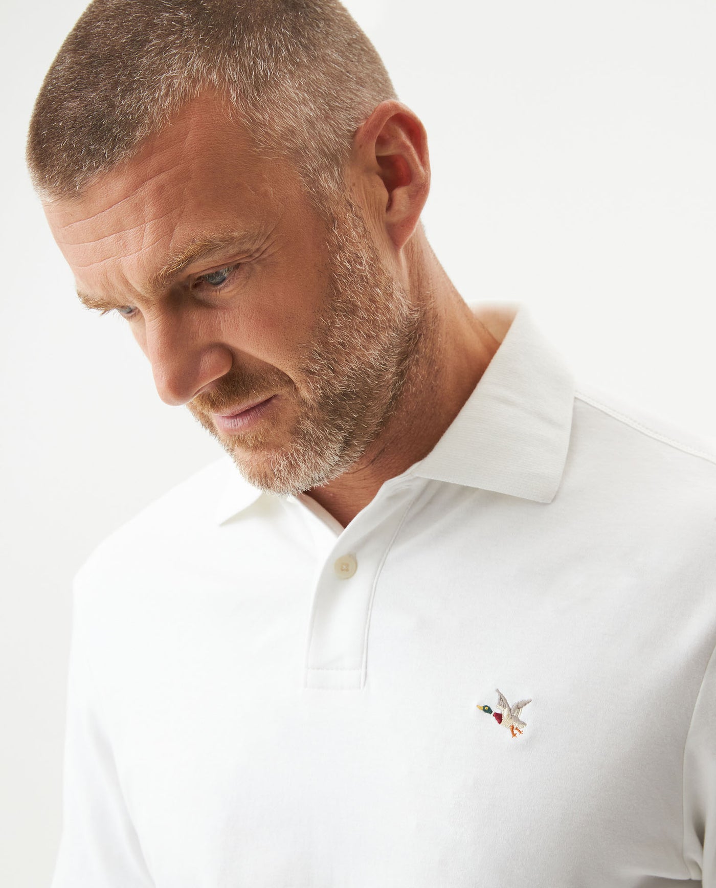 Men's Long Sleeve Slim Fit Polo Shirt in Cotton, Offshore 609G035 - 4