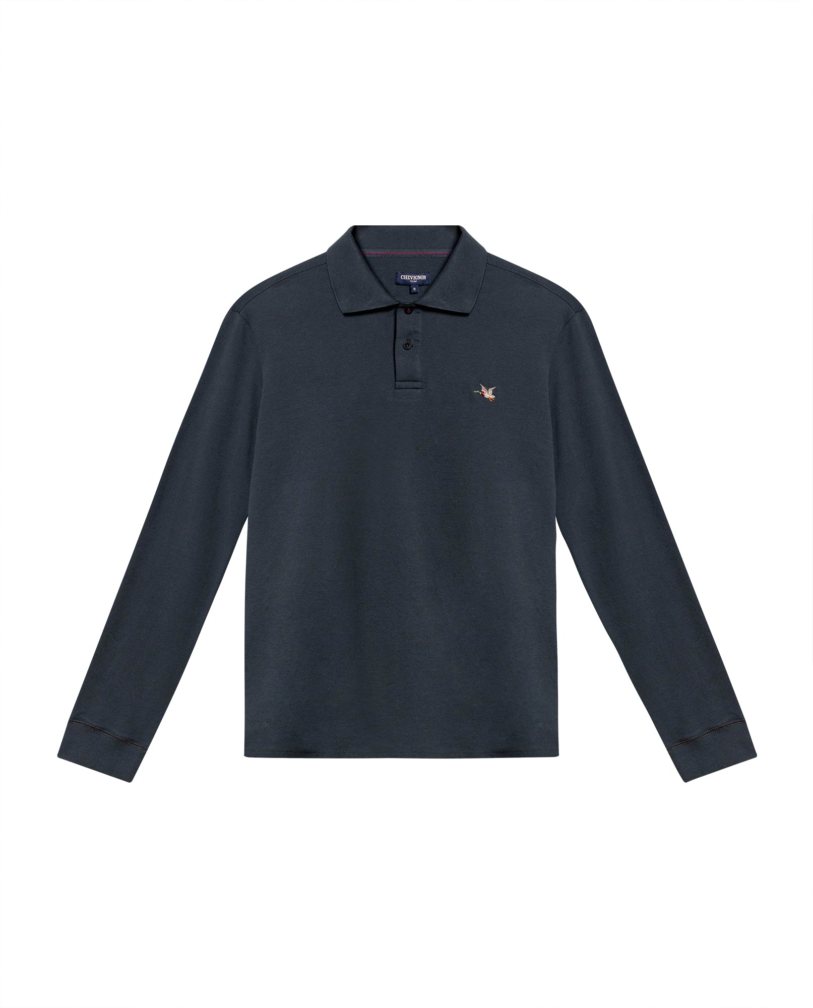 Men's Long Sleeve Slim Fit Polo Shirt in Cotton, Offshore 609G035 - 2