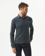 Men's Long Sleeve Slim Fit Polo Shirt in Cotton, Offshore 609G035 - 1