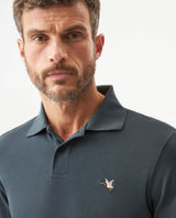 Men's Long Sleeve Slim Fit Polo Shirt in Cotton, Offshore 609G035 - 4