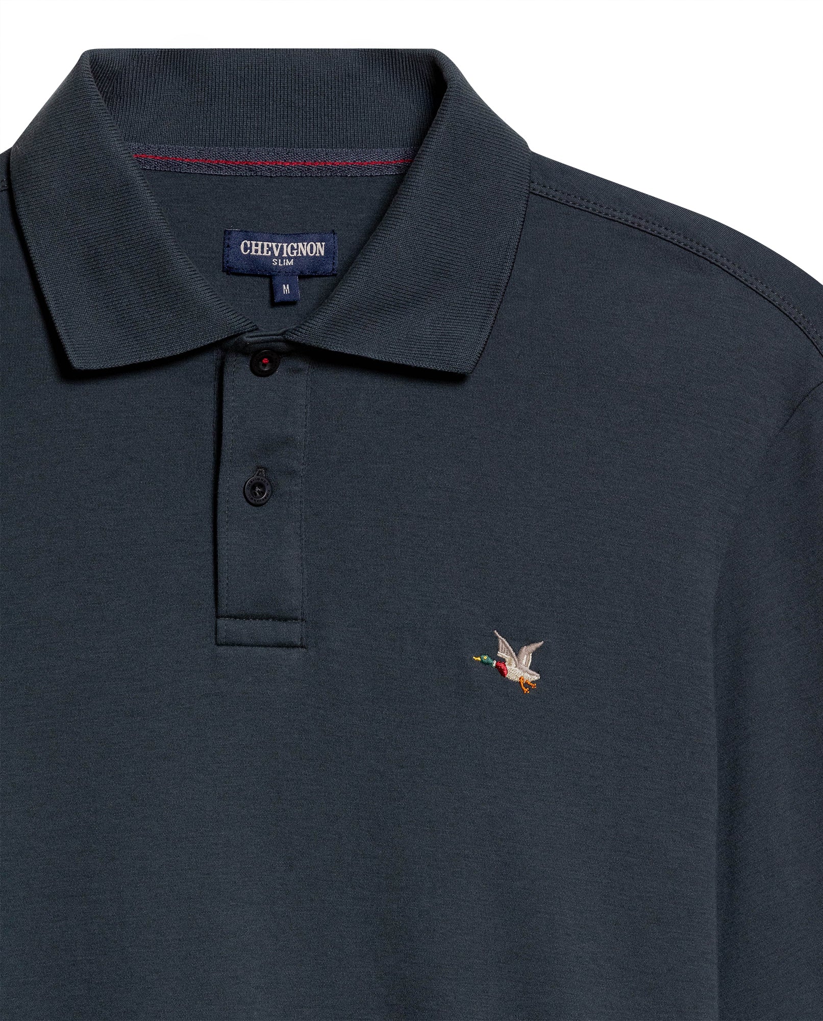 Men's Long Sleeve Slim Fit Polo Shirt in Cotton, Offshore 609G035 - 7