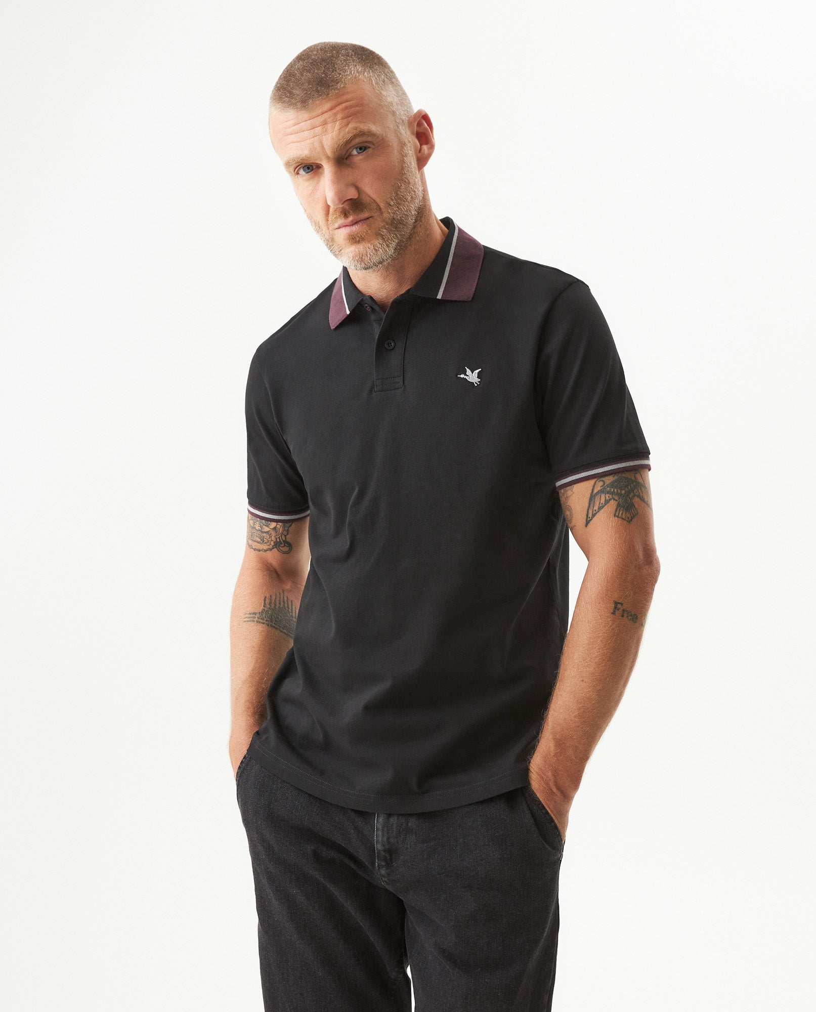Men's Slim Fit Polo Shirt in Cotton Stretch Blend, Northshore 609G037 - 1