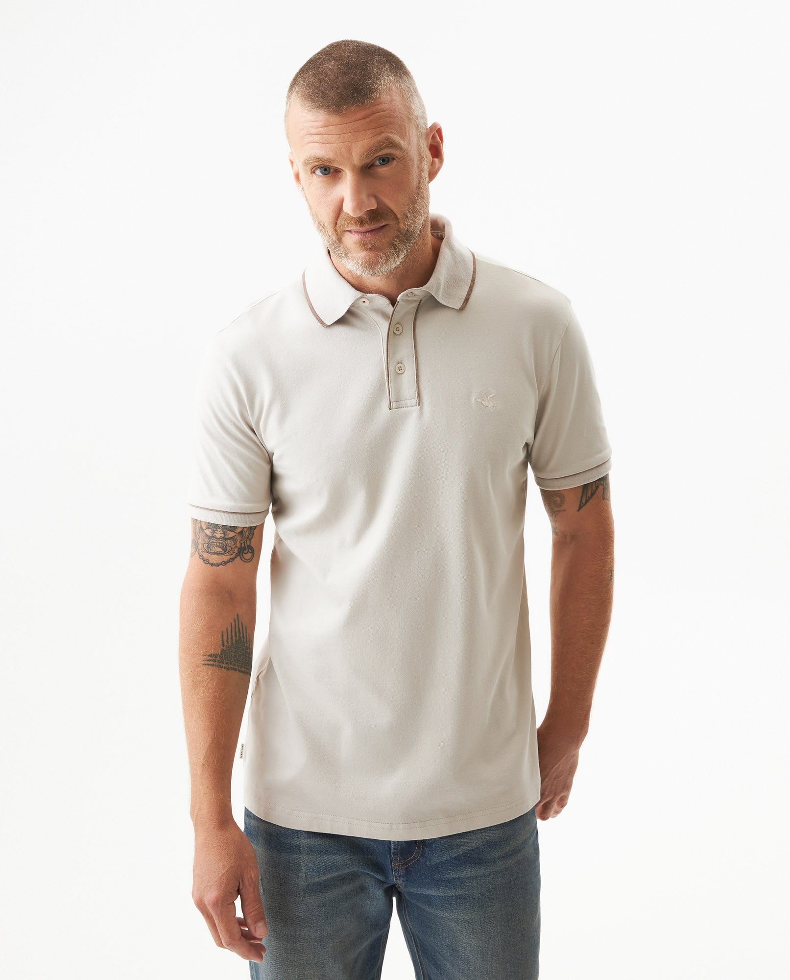 Men's Polo Shirt - Beige 609G040 - 1