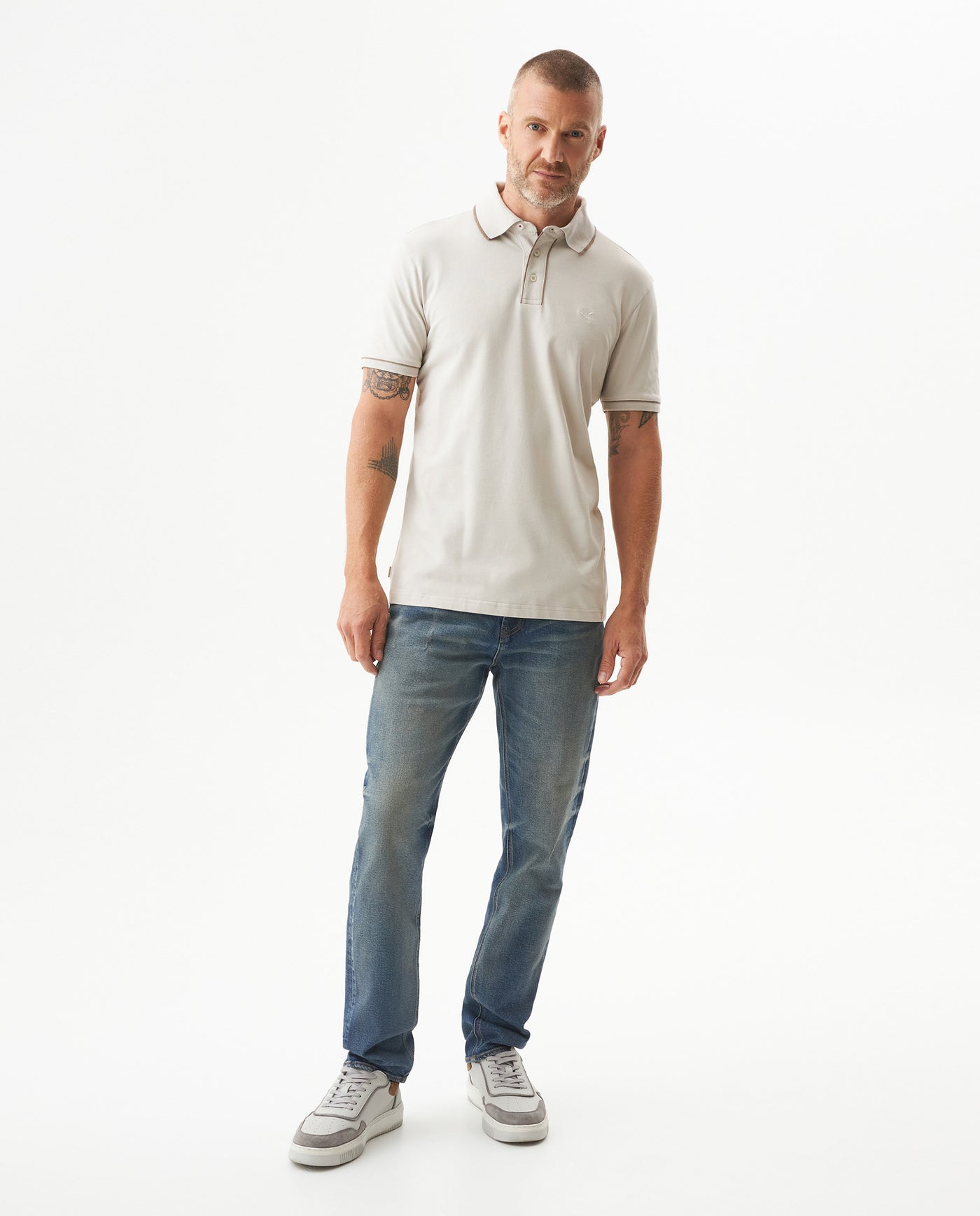 Men's Polo Shirt - Beige 609G040 - 3