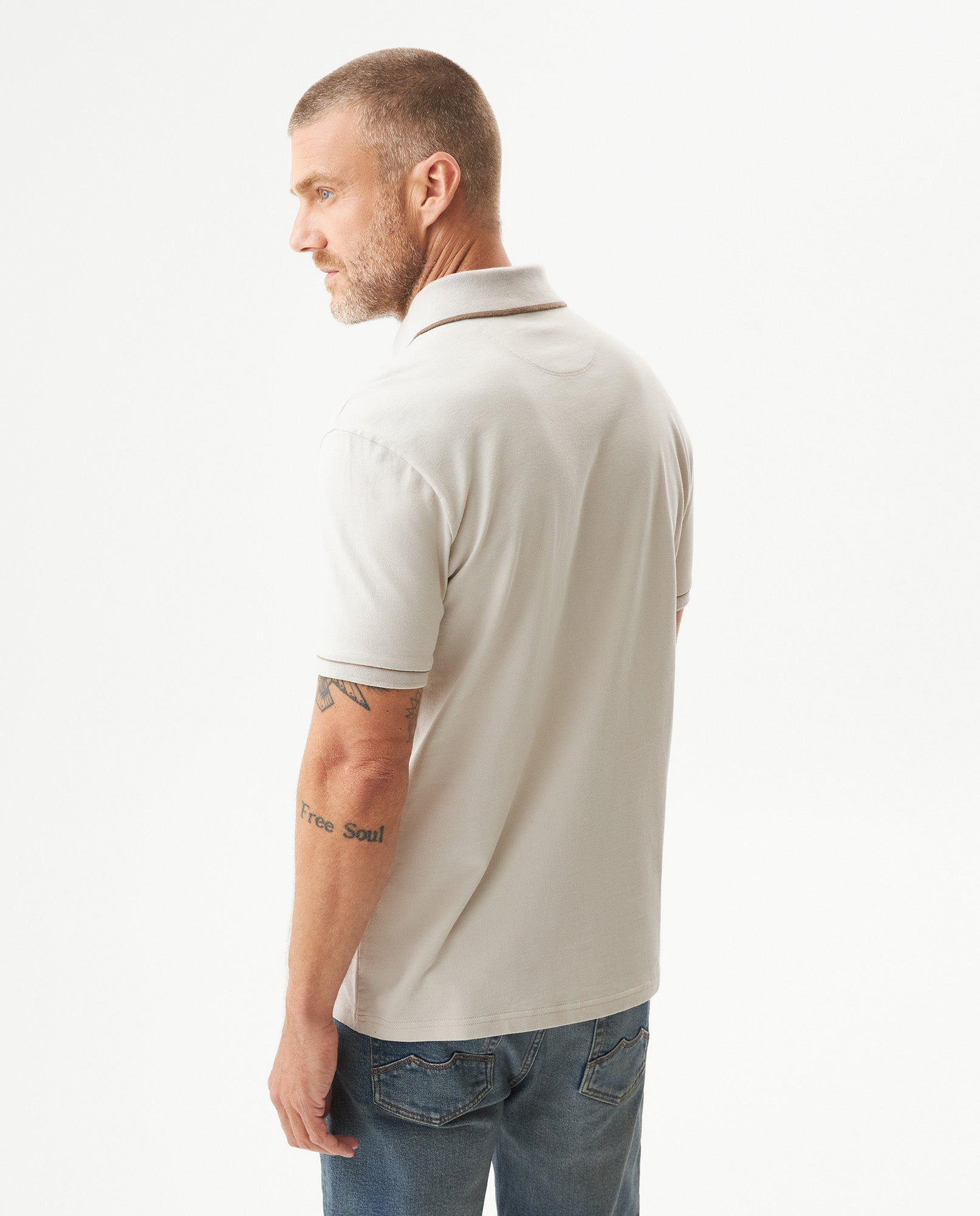 Men's Polo Shirt - Beige 609G040 - 5