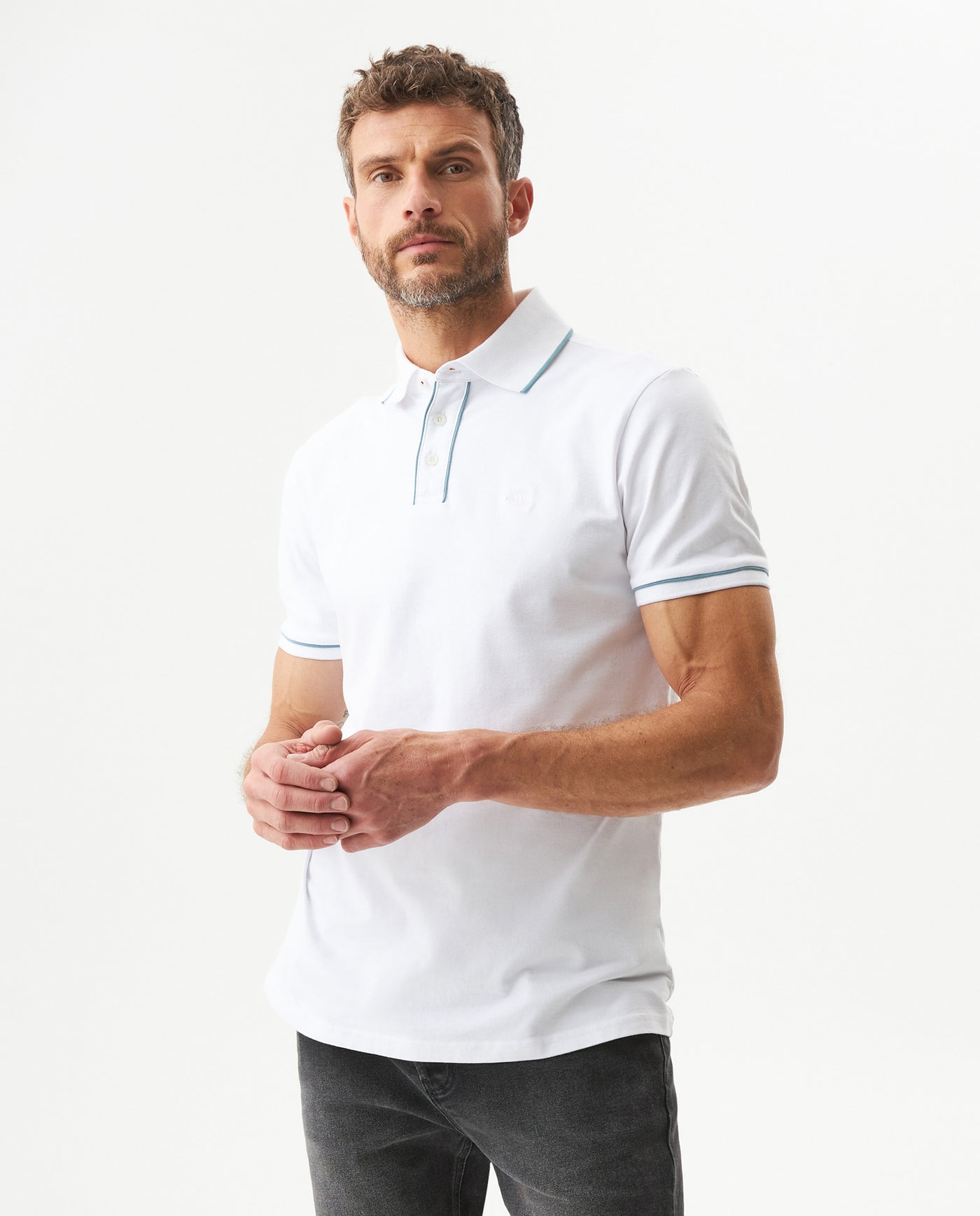 Men's Polo Shirt - White 609G040 - 1